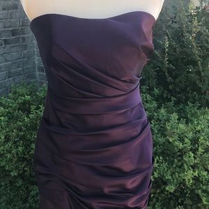 Size 6 David's Bridal Purple Strapless Formal Dress